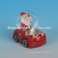 2016 new christmas snow globe,decorative resin car snow globe with santa figurine